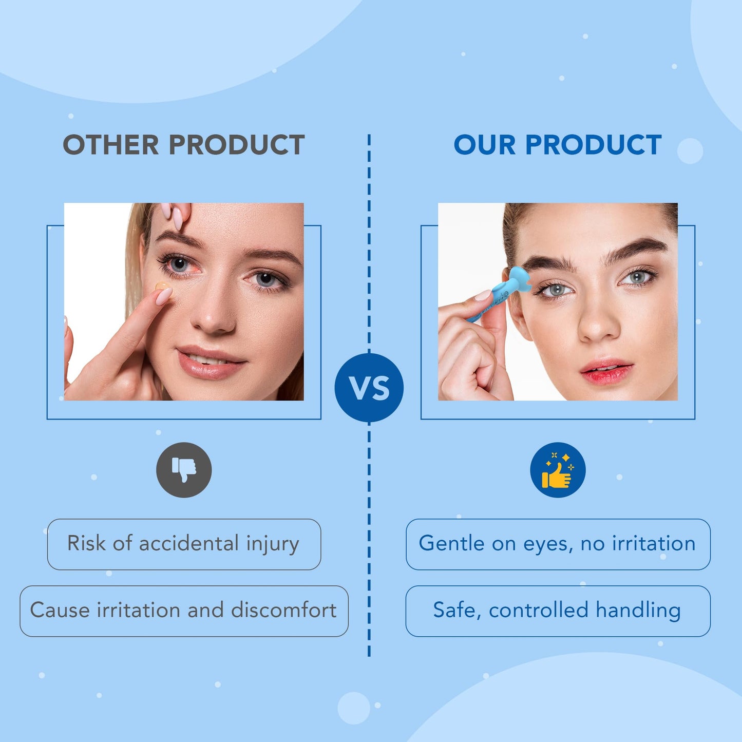 OptiWand - Portable Soft Contact Lens Removal & Insertion Tool - Silicone Rubber Eye Lens Inserter & Remover Device with Pincher End & Finger Grips - Safe & Easy to Use, Travel Size – 1.75"