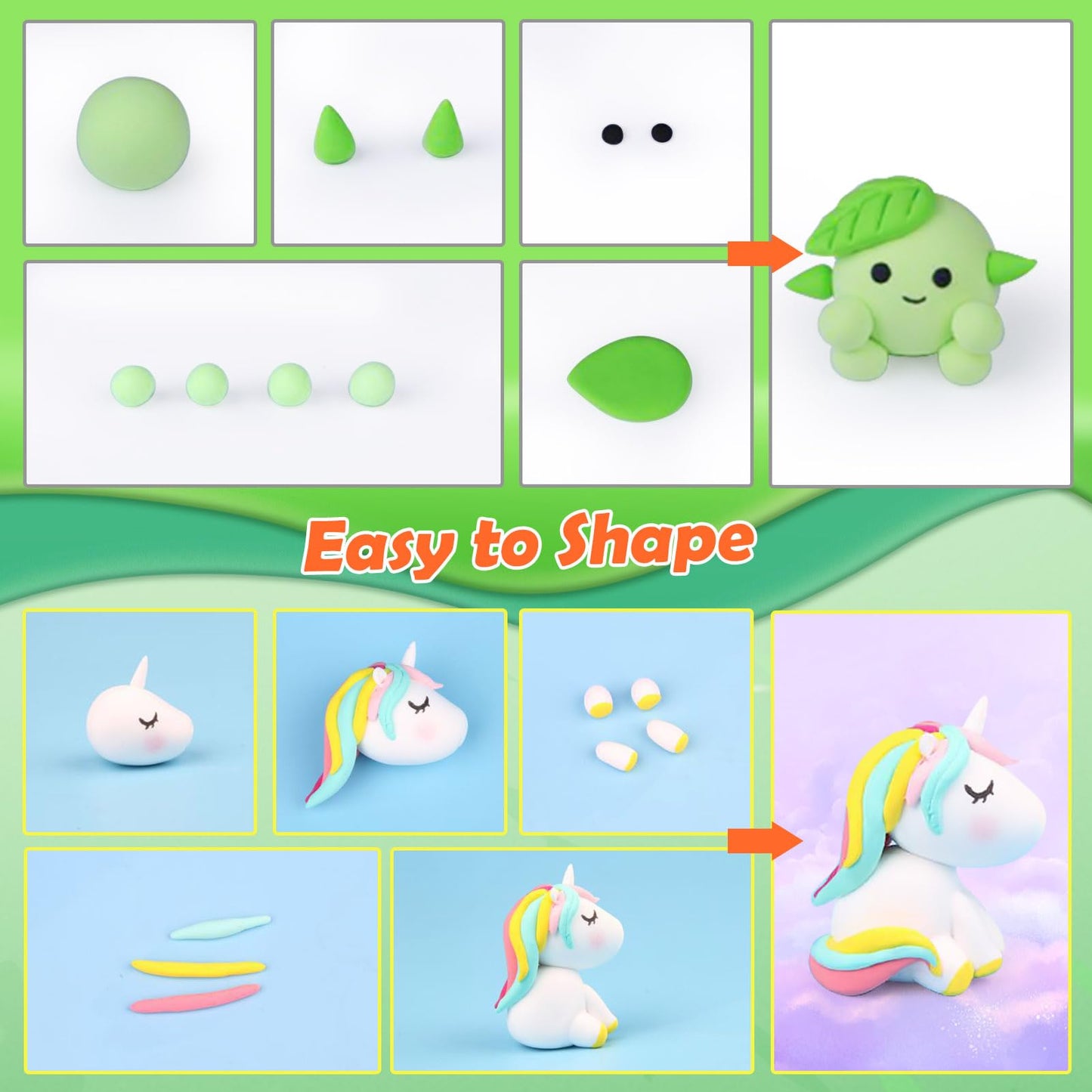 ESSENSON Air Dry Clay 100 Colors, Modeling Clay for Kids, DIY Molding Magic Clay, Gift for Kids