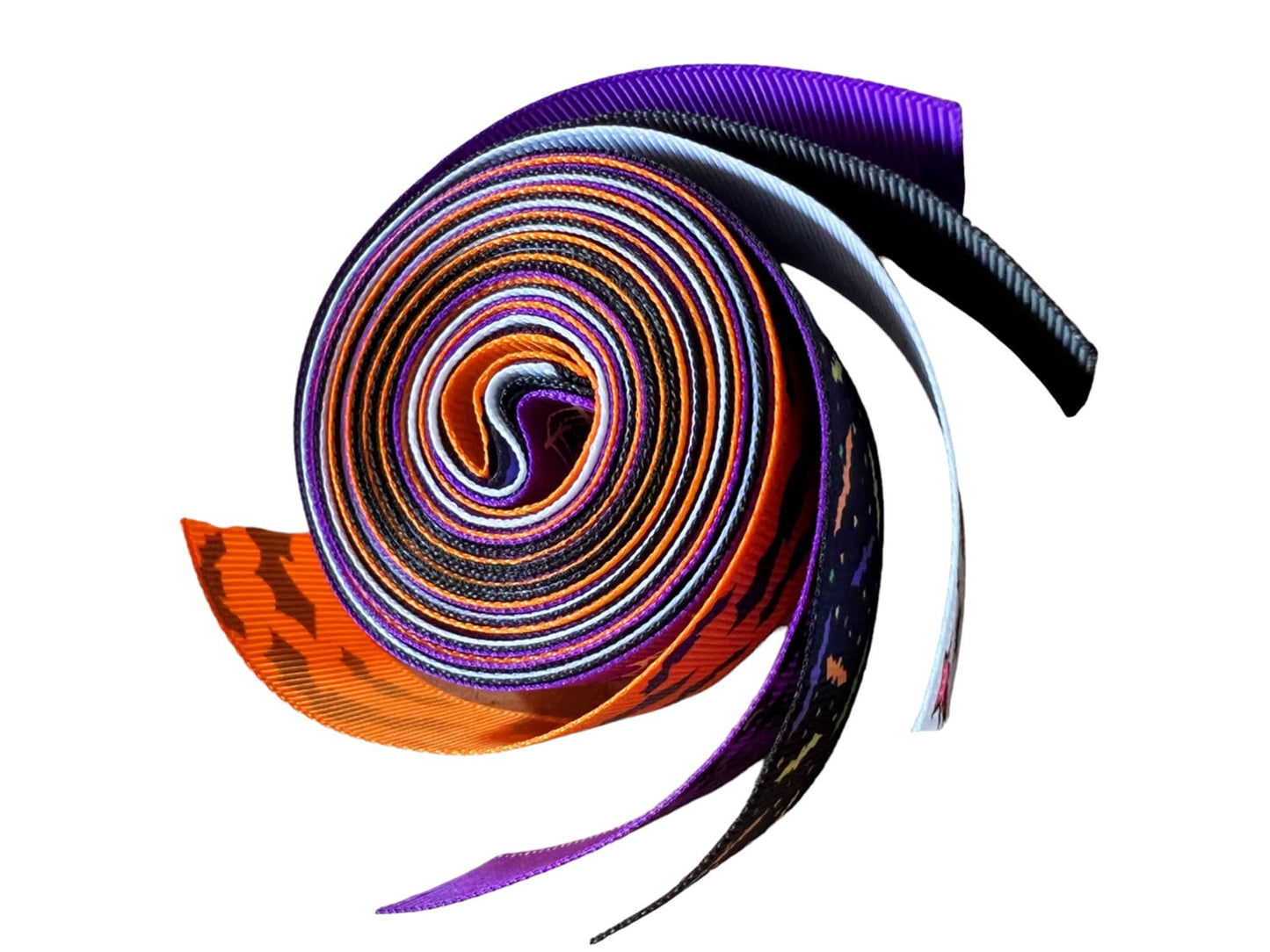 Halloween Bats Spiders Web Multicolor Printed 1 Inch Grosgrain Ribbon - 6 Yards (6 X 1 Yards)/Roll,