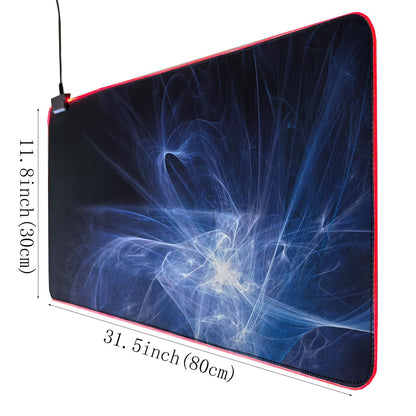 Computer Desk Big Mouse Pad Large RGB Gaming Mouse Pad 7 Colors with Smoke Texture Design