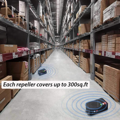 Glaobule Ultrasonic Rodent Repellent Battery Operated Ultrasonic Mouse Repeller Under Hood Pest Repeller Rat Mice Deterrent with Strobe Lights for Car Engine Indoor Use 1Pack