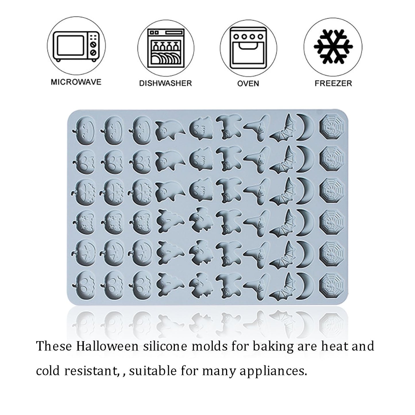 Halloween Silicone Molds 2 Packs Pumpkin Ghost Chocolate Molds Silicone Mini Mold for Halloween Baking Candy Chocolate Cookie Jelly