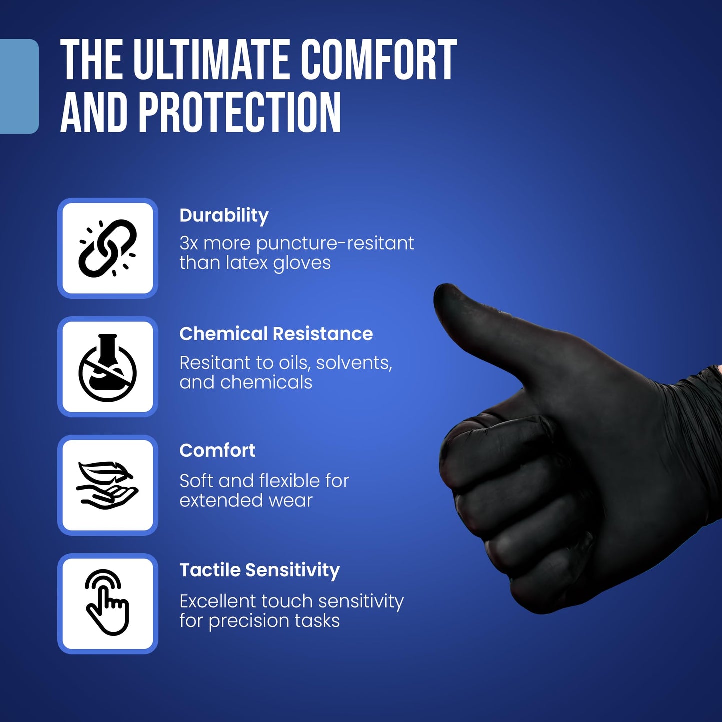 CLEAN SPACE PROJECT Black Nitrile Gloves Disposable, Box of 100-5.5 Mil, Non Latex & Powder Free - For Cooking Prep, Cleaning, Mechanic Work, Tattoo, Barber & More - Food & Industrial Use (Large)