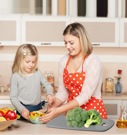Cutting Boards for Kitchen,Plastic Cutting Board Set of 3, Thick Chopping Boards for Meat, Veggies, Fruits, with Easy Grip Handle,Dishwasher Safe (Pink, 3Pcs)