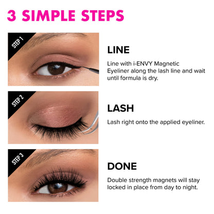 i•ENVY Magnetic Human Hair Lashes Double Strength Reusable Lashes Easy To Apply, Everyday Wearable False Eyelashes