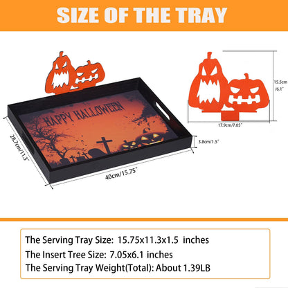 Krismax Halloween Decorations Decorative Serving Trays and Platters Pumpkin Tray - Snacks Bowl Candy Dish - for Breakfast, Lunch, Dinner, Appetizers - Food Tray