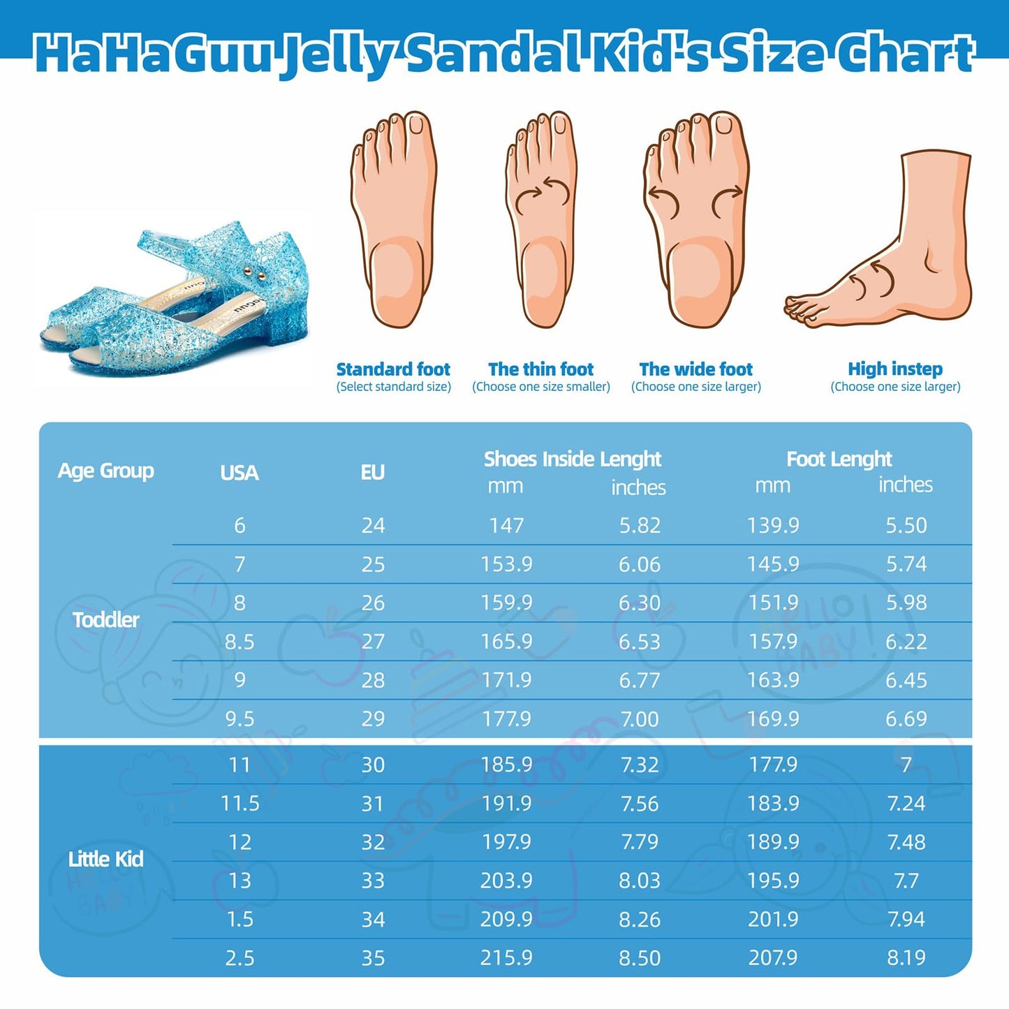 HaHaGuu Princess Jelly Flats Shoes Girls Birthday Party Heels Snow Queen Cosplay Costumes Dress Up Sandals for Toddler Little Girls Big Kids