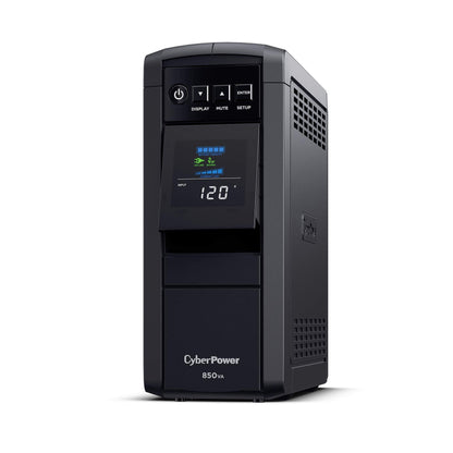 CyberPower CP850PFCLCD PFC Sinewave UPS Battery Backup and Surge Protector, 850VA/510W, 10 Outlets, AVR, Mini-Tower; UL Certified
