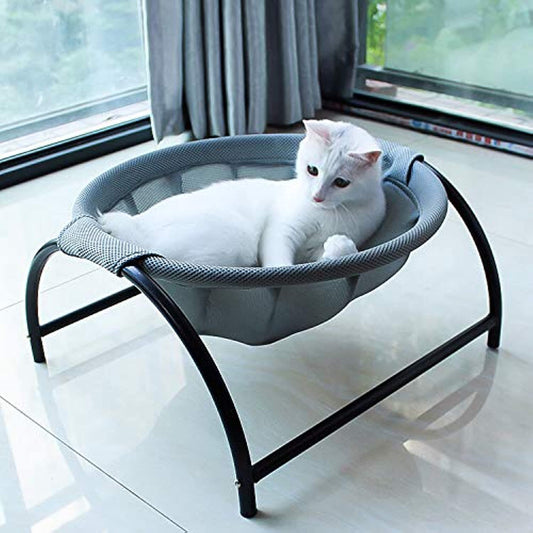 JUNSPOW Cat Bed Dog/Pet Hammock Bed Free-Standing Kitty Sleeping Cat Supplies Pet Supplies Whole Wash Stable & Breathable Easy Assembly Indoors Outdoors, 16.9 in x 16.9 in x 9.5 in
