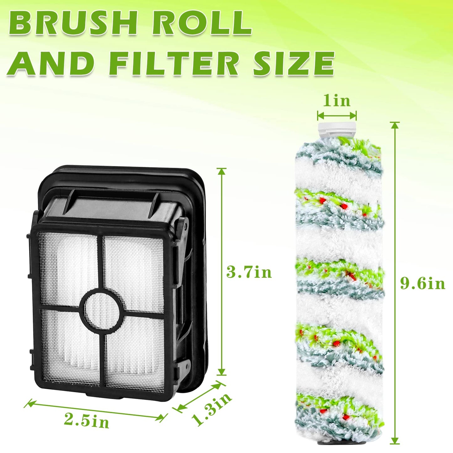 2554 2554A 2590 2593 2596 Replacement Parts for Bissell CrossWave Max and HydroSteam 35151 3515 35152 3513 3518, 3 Pack CrossWave Pet Brush Rolls 2788 and 3 Pack Filters 1866, 1618641 1608684 LUXRILIX