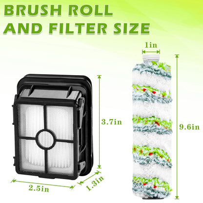 2554 2554A 2590 2593 2596 Replacement Parts for Bissell CrossWave Max and HydroSteam 35151 3515 35152 3513 3518, 3 Pack CrossWave Pet Brush Rolls 2788 and 3 Pack Filters 1866, 1618641 1608684 LUXRILIX