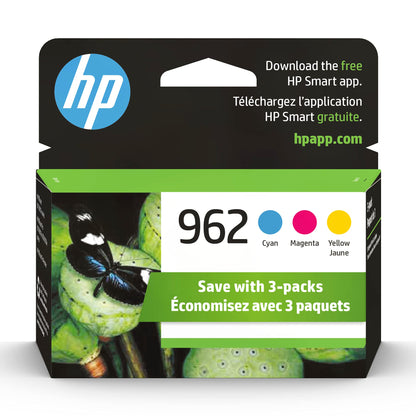 HP 962 Cyan, Magenta, Yellow Ink Cartridges for HP Printers | Works with Printer Series: OfficeJet 9010, 9020 | Eligible for Instant Ink | 3YP00AN