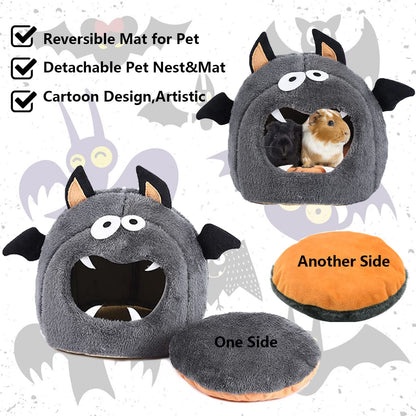 CooShou Guinea Pig Bed Hideouts Warm Small Animal Pet Beds Monster Hamster Bed House Accessorie for Guinea Pig Chinchilla Hedgehog Hamster
