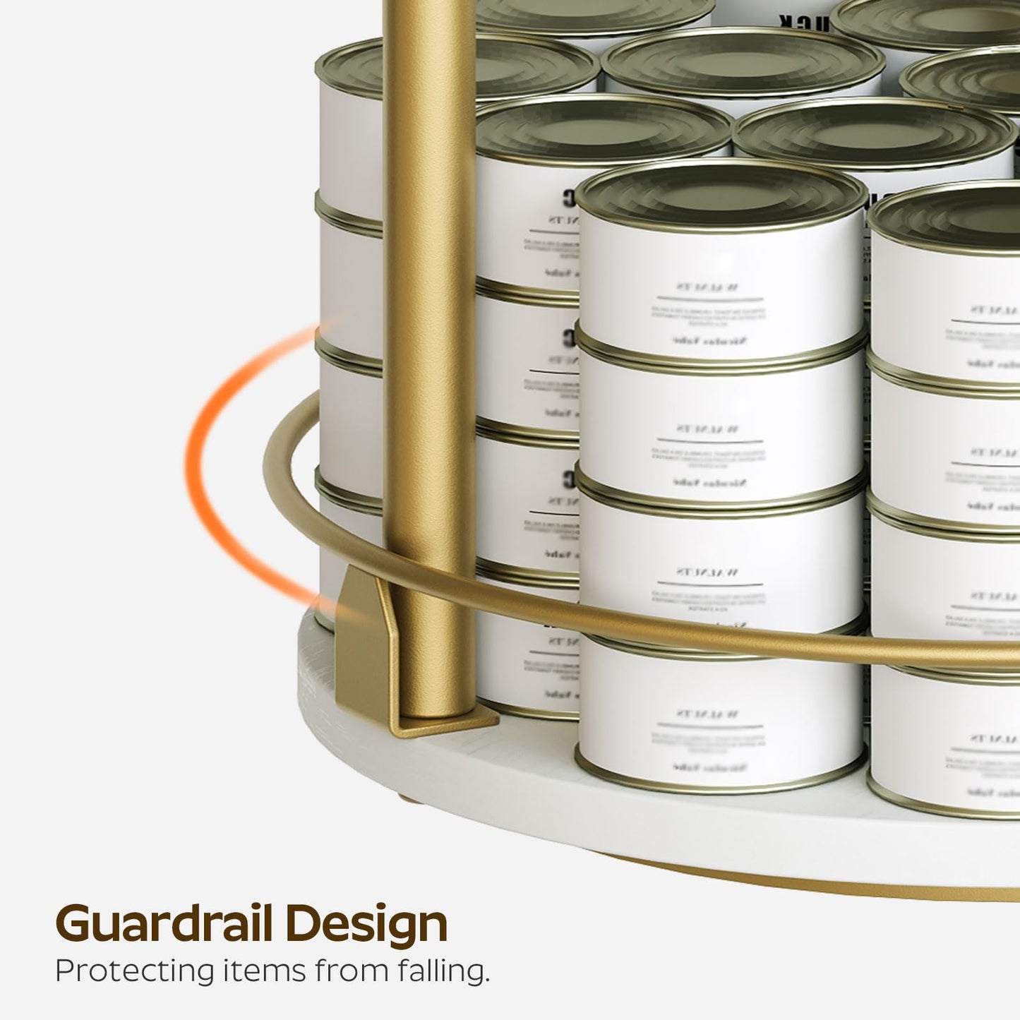 3-Tier Lazy Susan Organizer, Rotating Spice Rack, Spinning Organizer, Industrial Turntable Spice Rack Organizer for Cabinet, Kitchen Countertop, Pantry, Rustic Brown and Black SR23BR