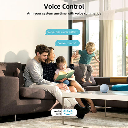 GRSICO Wireless Alarm System 9 Piece Kit, WiFi Alarm System for Home Security with Phone APP Alert (Alarm Siren, Keypad, Remote, Motion, and Door Sensors) for Home, Apartment, Compatible with Alexa