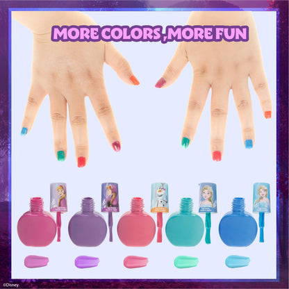 Disney Frozen 2 - Townley Girl Super Sparkly Cosmetic Makeup Set for Girls with Lip Gloss Nail Polish Nail Stickers - 11 Pcs|Perfect for Parties Sleepovers Makeovers| Birthday Gift for Girls 3 Yrs+