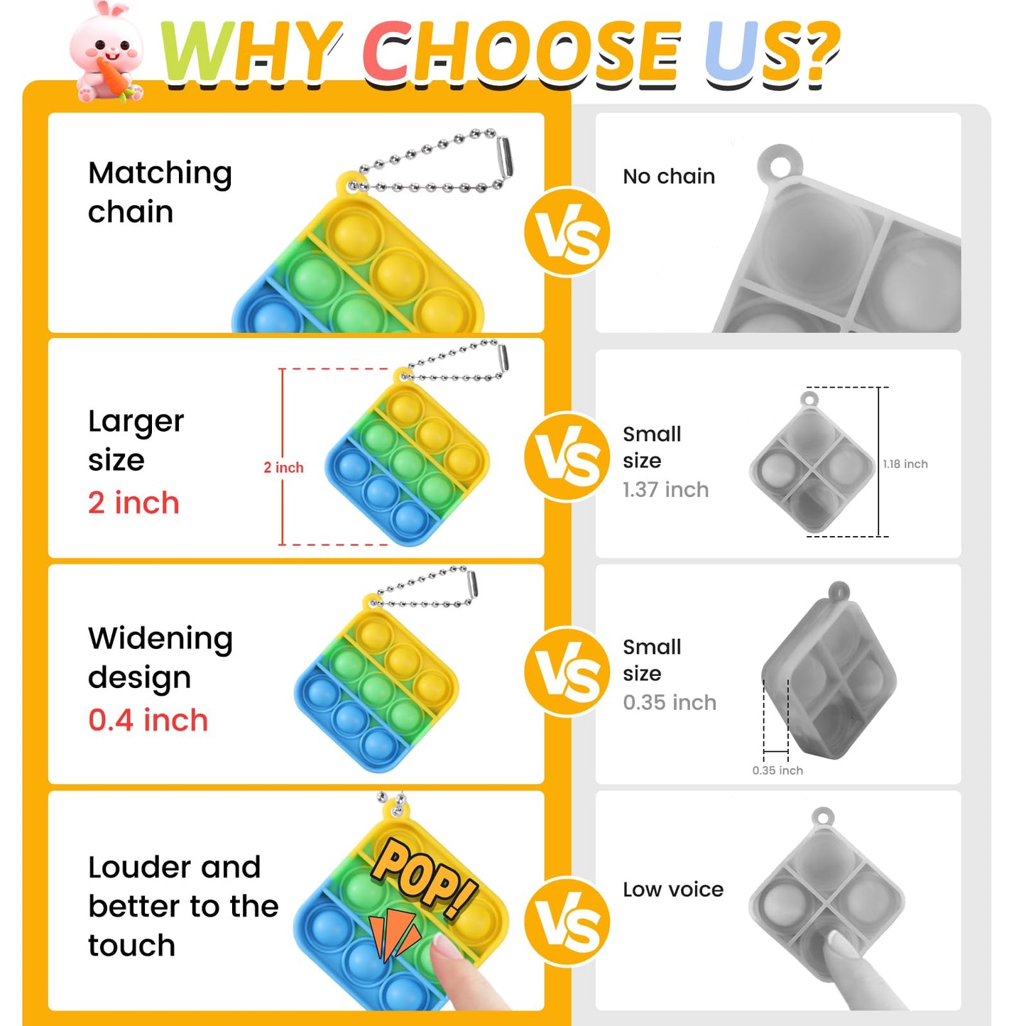 Kids Party Favors Fidget Toys Bulk 30 Pack Mini Pop Fidget Keychain Its Birthday Party Favors for Kids 4-8,8-12 Small Halloween Classroom Prizes It Student Gifts for Students Goodie Bag Stuffers