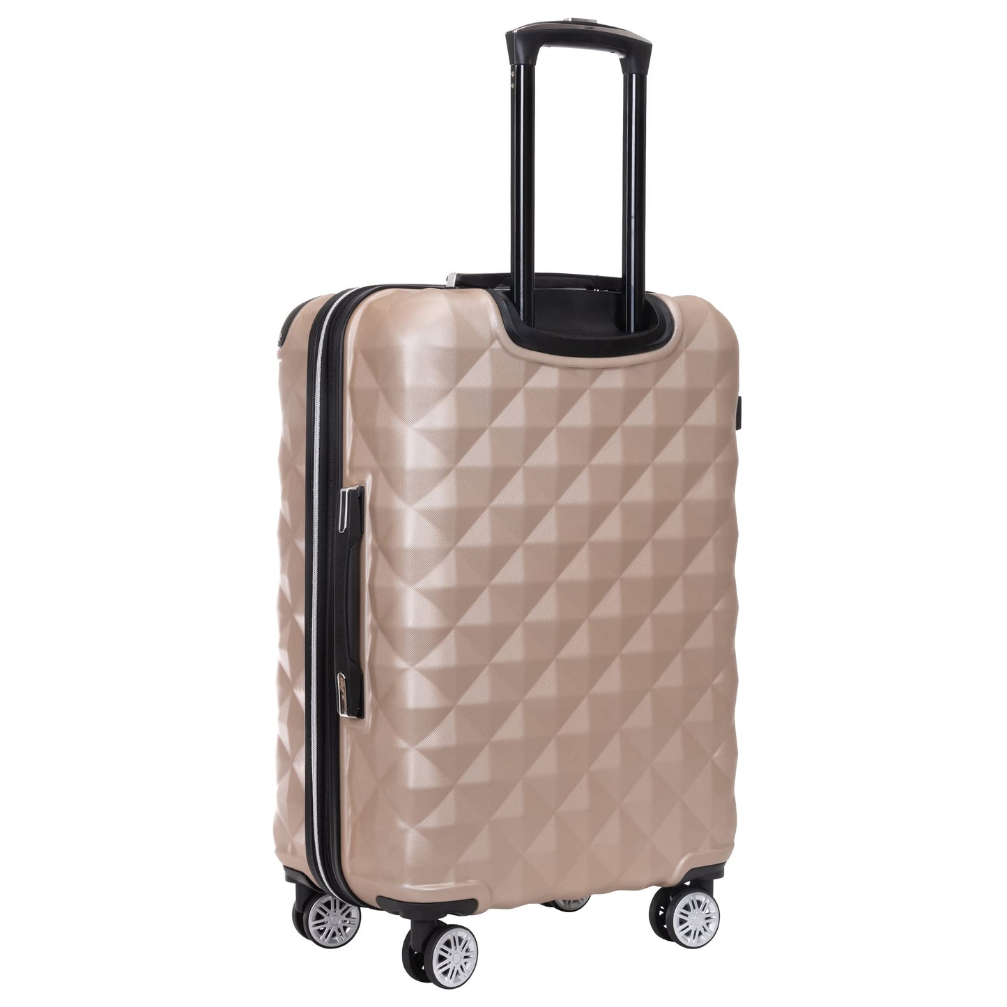 Kenneth Cole REACTION Diamond Tower Collection Lightweight Hardside Expandable 8-Wheel Spinner Travel Luggage, Rose Champagne, 3-Piece Set (20", 24", & 28")