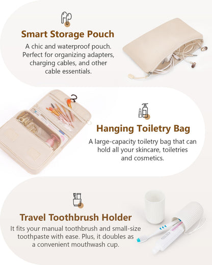 Compression Packing Cubes 10 Sets, Packing Organizers, Extensible Suitcase Organiser Bags, Travel Organizer Cubes for Travel Essentials Beige