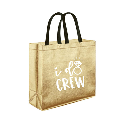 CUTERUI GIFTED 1 pcs Champagne I Do Crew Non-Woven Gift Bag for Bridesmaid Gifts,Bachelorette Party Favors