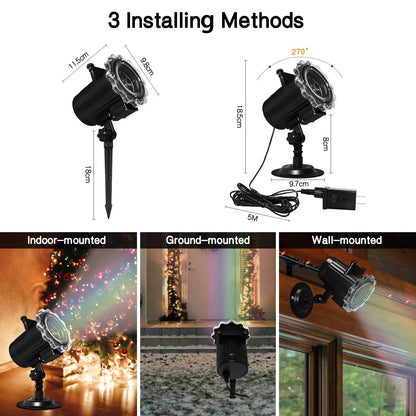 Halloween Decorations,MOSSNDAR 64 HD Patterns Halloween Christmas Projector Light Outdoor,Holiday Projector Light with RF Remote,Waterproof Landscape Lamp Projector for Garden Party,Xmas New Year Gift