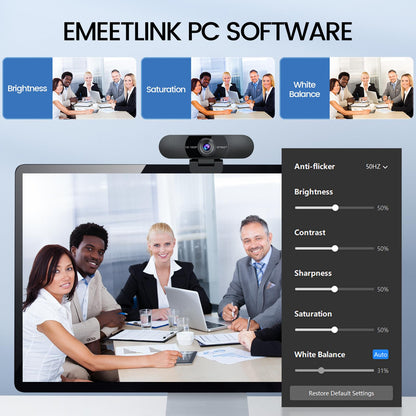 EMEET 1080P Webcam with Microphone, C960 Web Cam, 2 Mics, 90° FOV, USB Type-A & A-to-C Adapter, Plug&Play Computer Camera for Online Calling, Zoom/Teams/Facetime, Switch 2 Camera Support, 2025 Version