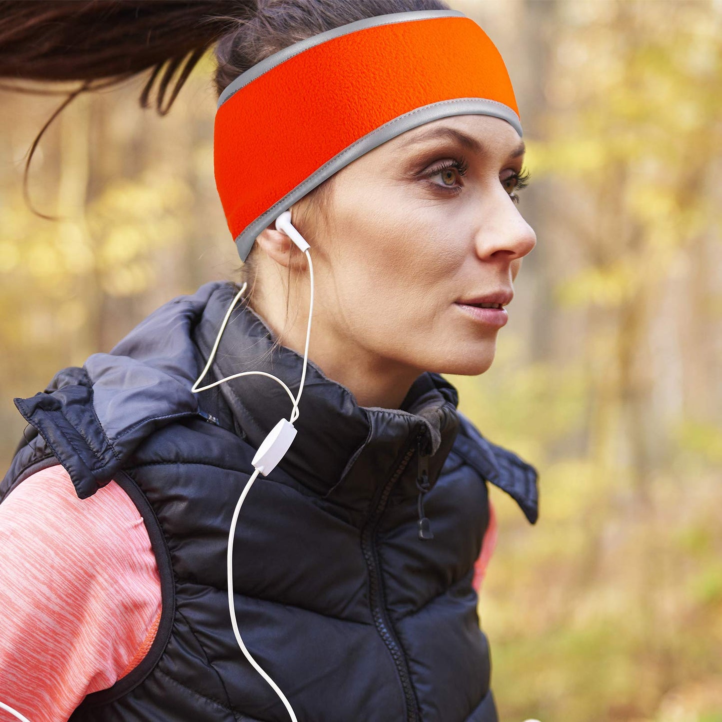 Geyoga 2 Pieces Ear Warmer Headband High Visibility Reflective Safety Headband Winter Running Headband Fleece Ear Covers for Girls Women Men