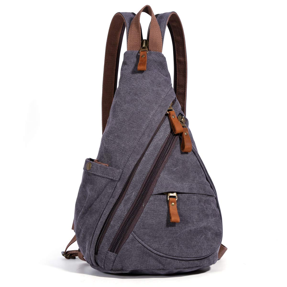 KL928 Canvas Sling Bag - Small Crossbody Backpack Shoulder Casual Daypack Rucksack for Men Women