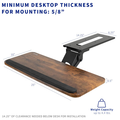 VIVO Adjustable Computer Keyboard & Mouse Platform Tray Ergonomic Under Table Desk Mount Drawer Underdesk Shelf (MOUNT-KB03B)