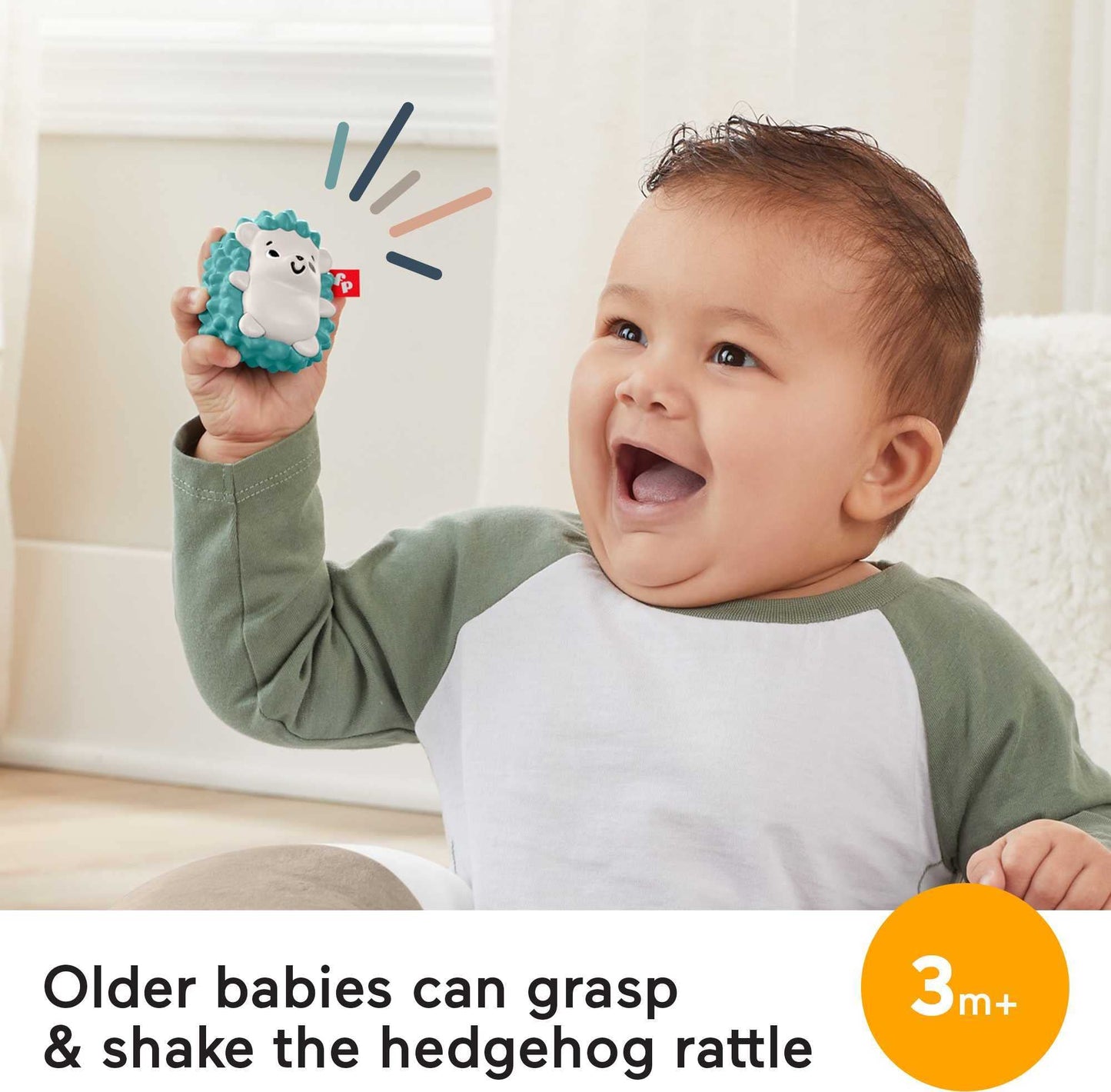 Fisher-Price Baby Toy Tummy Time Fawn Wedge, Animal-Themed Support with Mirror, Teether & Rattle for Developmental Play Newborns Ages 0+ Months