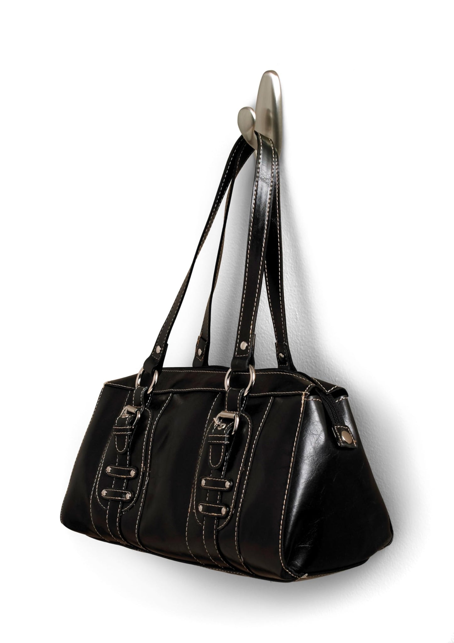 Command Medium Brushed Nickel Hooks, 2 Wall Hooks and 4 Command Strips, Damage-Free Hanging with Adhesive, No Tools Hanging Home and Room Decor, Holds up to 3 lb