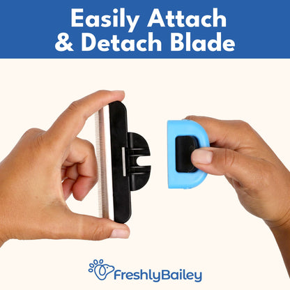 Freshly Bailey Deshedding Brush for Short Haired Dogs & Cats - Cat and Dog Brush for Shedding Short Hair - Highly Effective Deshedder Grooming Comb