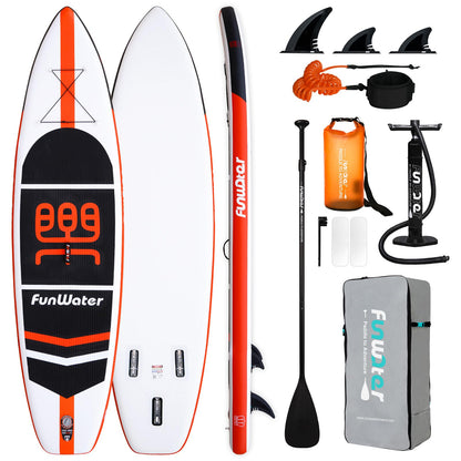 FunWater Stand Up Paddle Board Ultra-Light Inflatable Paddleboard with SUP Accessories for Adults & Youth of All Skill Levels (Classic Cruise)