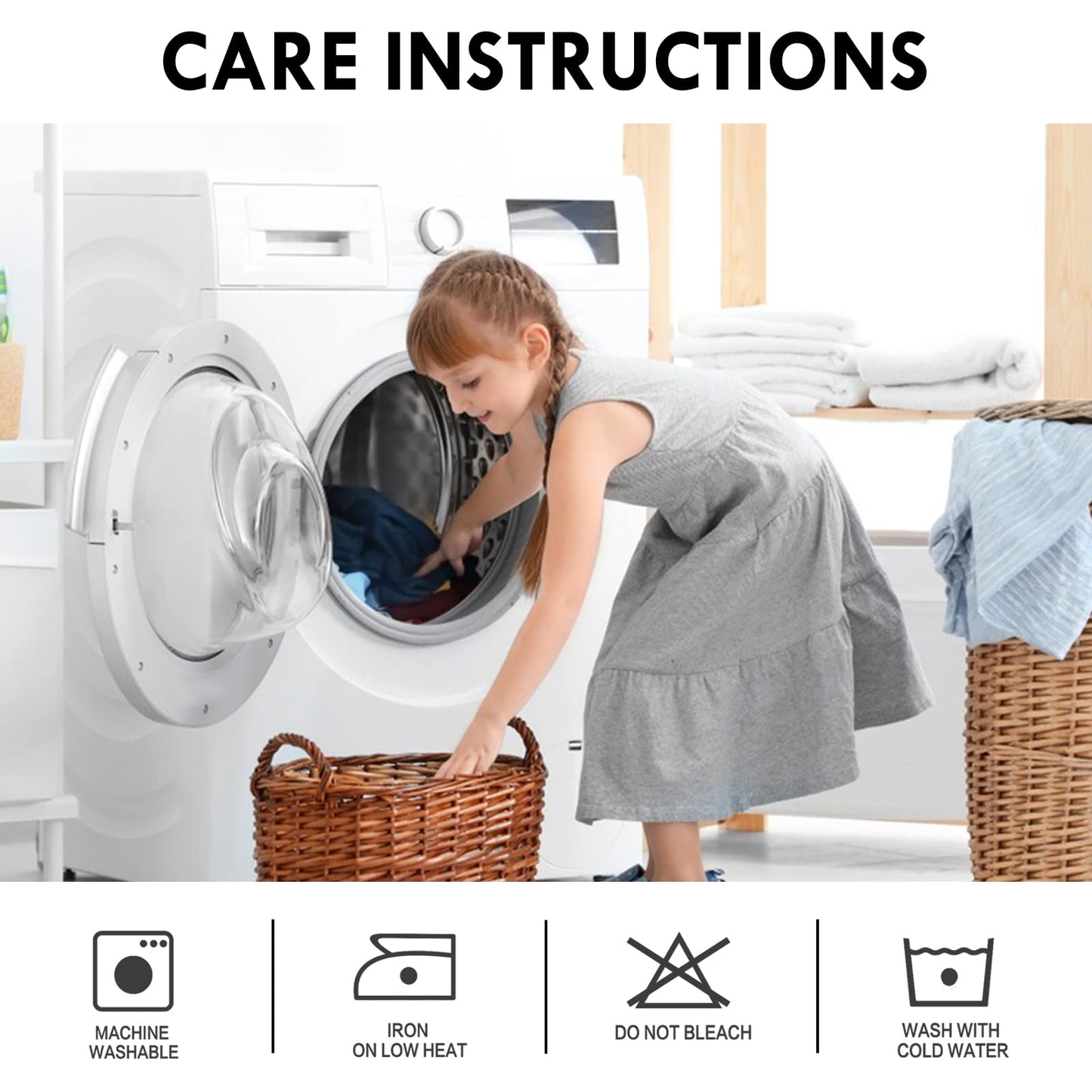 DWCN Blackout Curtains – Thermal Insulated, Energy Saving & Noise Reducing Bedroom and Living Room Curtains, Black, W 42x L 63 Inch, Set of 2 Rod Pocket Curtain Panels