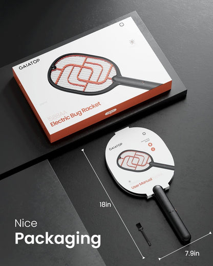 GAIATOP Electric Fly Swatter, 3800V Battery Powered Handheld Fly Zapper, 3-Layer Protection Grid Bug Zapper Racket for Home Bedroom Kitchen Office Backyard Patio Indoor Outdoor.