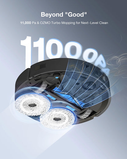 ECOVACS Deebot T30 Omni Robot Vacuum Cleaner with Wiping Function, Mini Station Vacuum Cleaner Robot, 11,000 PA Suction Power, Adaptive Edge Cleaning with TruEdge™ Mopping Technology, ZeroTangle™