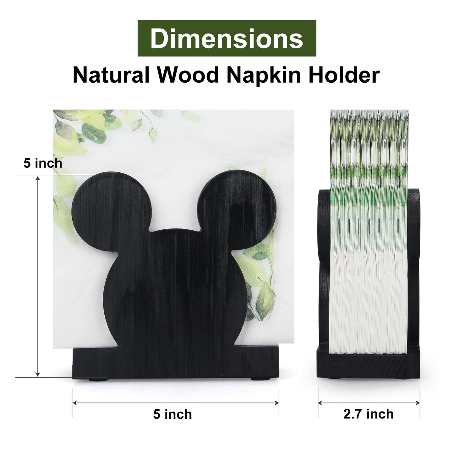 Cute Wooden Napkin Holder for Table Decor Kitchen Bathroom Desk Accessories Modern Cocktail Funny Decorative Xmas Home Decor Farmhouse Wood Cool Christmas