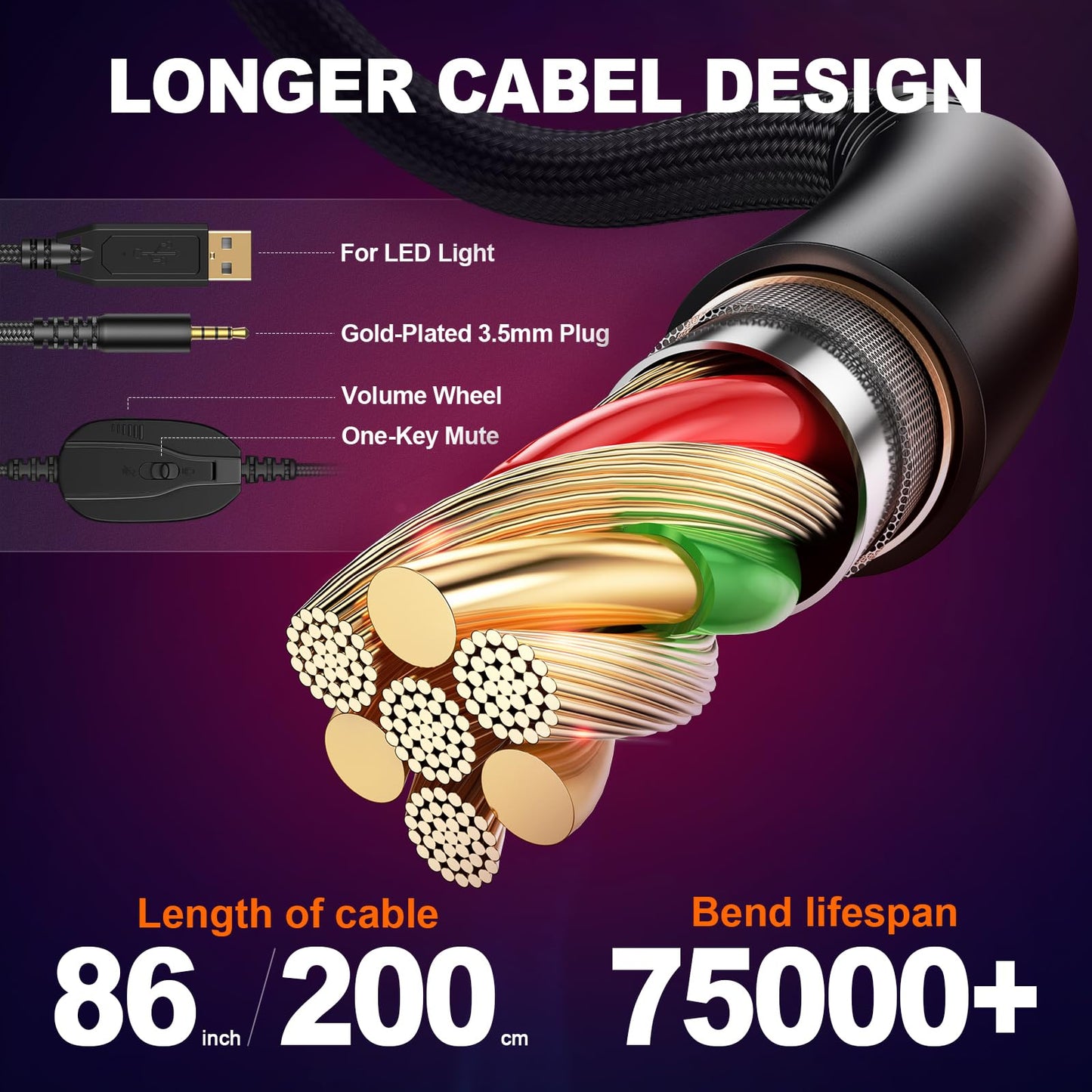 Krysenix Gaming Headset for PS4, PS5, PC, Mac, Xbox Series X, Noise Canceling Headphones with Microphone, PG2 Computer Headset with 3.5mm Jack & RGB Light Black/Blue