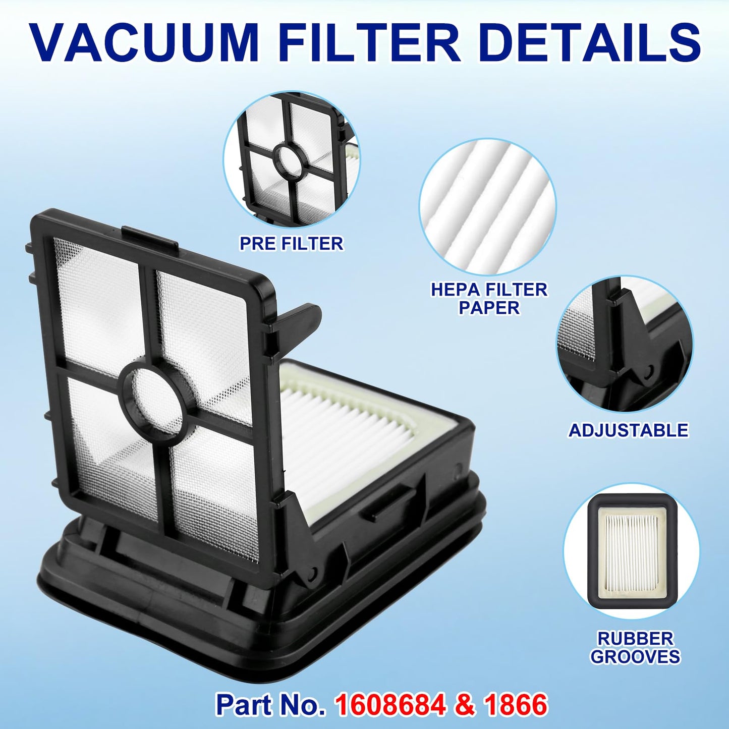 Lemige 3 Pack Multi-Surface Pet Brush Rolls 2788 and 3 Pack Vacuum Filters 1866 for Bissell CrossWave Max 2554 2590 2593 2596 for HydroSteam 35151 3515 35152 3513 3518 Vacuums, Part 1618641 & 1608684