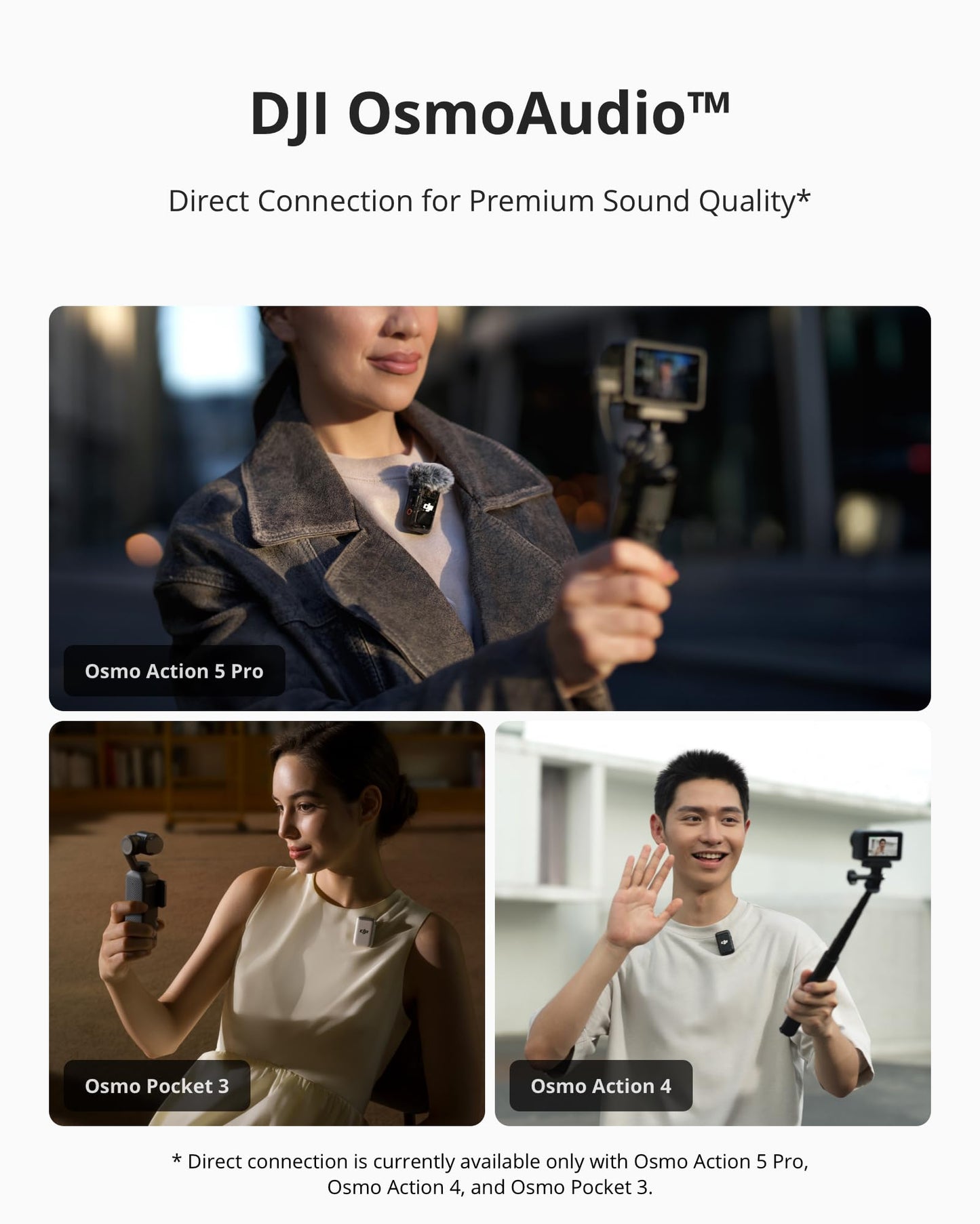 DJI Mic 2 (2 TX + 1 RX + Charging Case), Wireless Lavalier Microphone, Intelligent Noise Cancelling, 32-bit Float Internal Recording, 820 ft.(250m) Range, Microphone for iPhone, Android, Camera