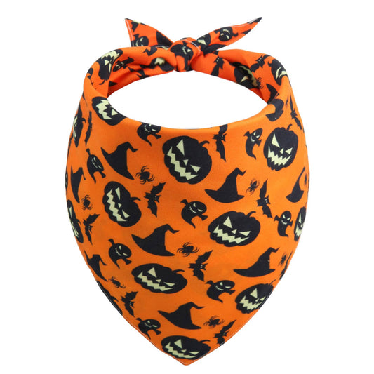 Gofshy Halloween Dog Bandana -1 Pack, Premium Durable Triangle Reversible Dog Scarf, Adjustable Puppy Bandana Bib Handkerchief for Girl or Boy Large&Medium