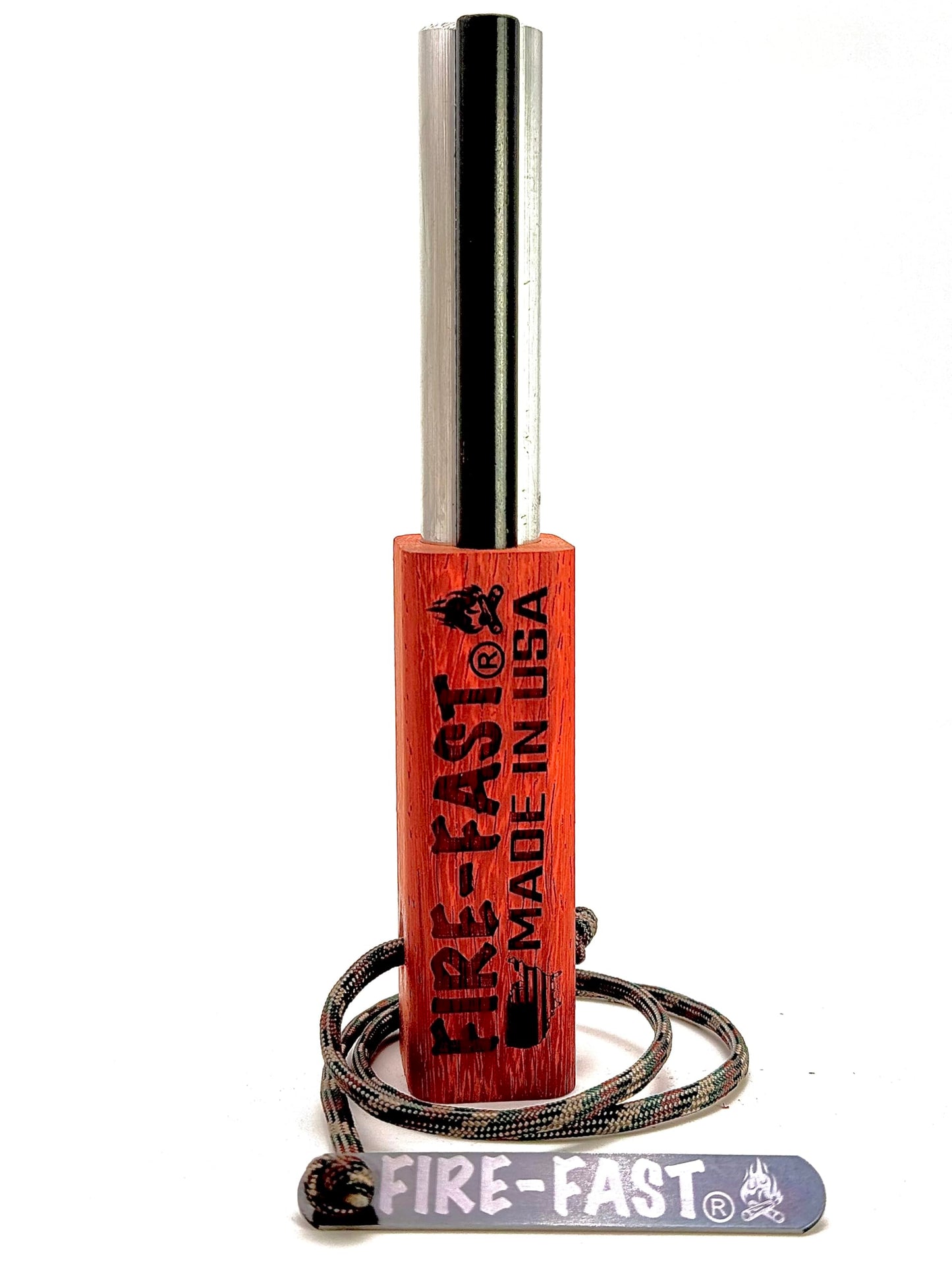 Fire-Fast Trekker. Best Emergency Waterproof Survival Fire Starter. Magnesium and Euro Fire Steel Ferro Rod. Compact Durable Tool for Bushcraft, Camping, Backpacking, Hiking, Hunting, or Bug Out Bag.