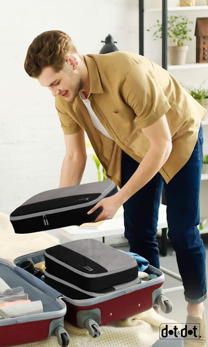 Dot&Dot Large Packing Cubes - 4 Pcs Suitcase Organizer Set - Carry On Travel Cubes