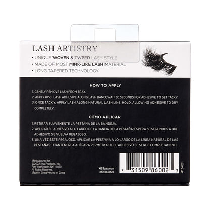 KISS Lash Couture Masterpiece Hand-Woven Faux Mink False Eyelashes, Style ‘Cruise’, 12mm, Easy to Apply, Reusable, Vegan, Cruelty Free, 1 Pair Strip Lashes