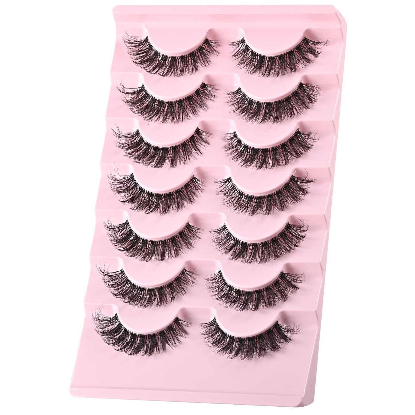 FARRED Cat Eye Lashes Natural Eyelashes Short Wispy Lash Strips Volume Eyelash Cateye Medium Length False Lashes Natural Looking Hybrid Clusters Full Strip Lashes (A1 | 8-14MM)