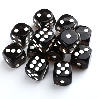 GWHOLE 12 Pcs Standard Game Dice Set, 6-Sided Black Mini Dice for Board Game Math Teaching Project,(Round Corner)