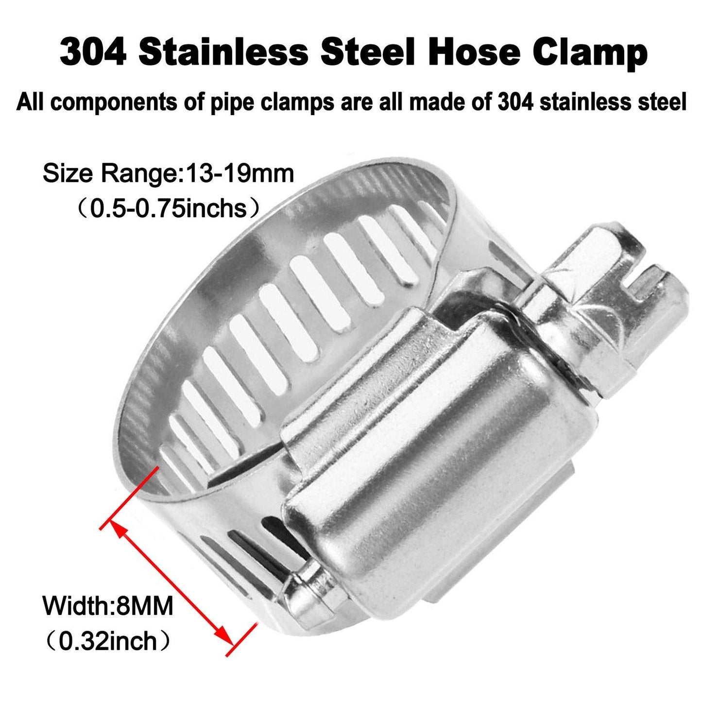 Da by 3 pcs 3/8"(10mm) Barb Splicer Mender Hose Brass Barb Fitting with 6 pcs Stainless Steel Pipe Clamps for Water/Fuel/Air
