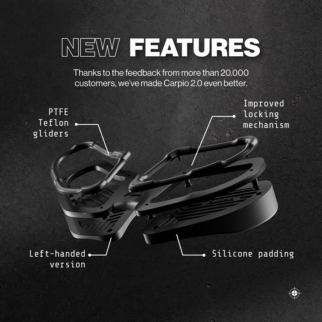 DELTAHUB Carpio 2.0 - Right-Handed Truly Ergonomic Wrist Rest for Mouse, Carpal Tunnel Support, Pain Relief, Anti-Fatigue, Easy Glide, Sleek, Office, Computer, Laptop, Gaming - Large, Black