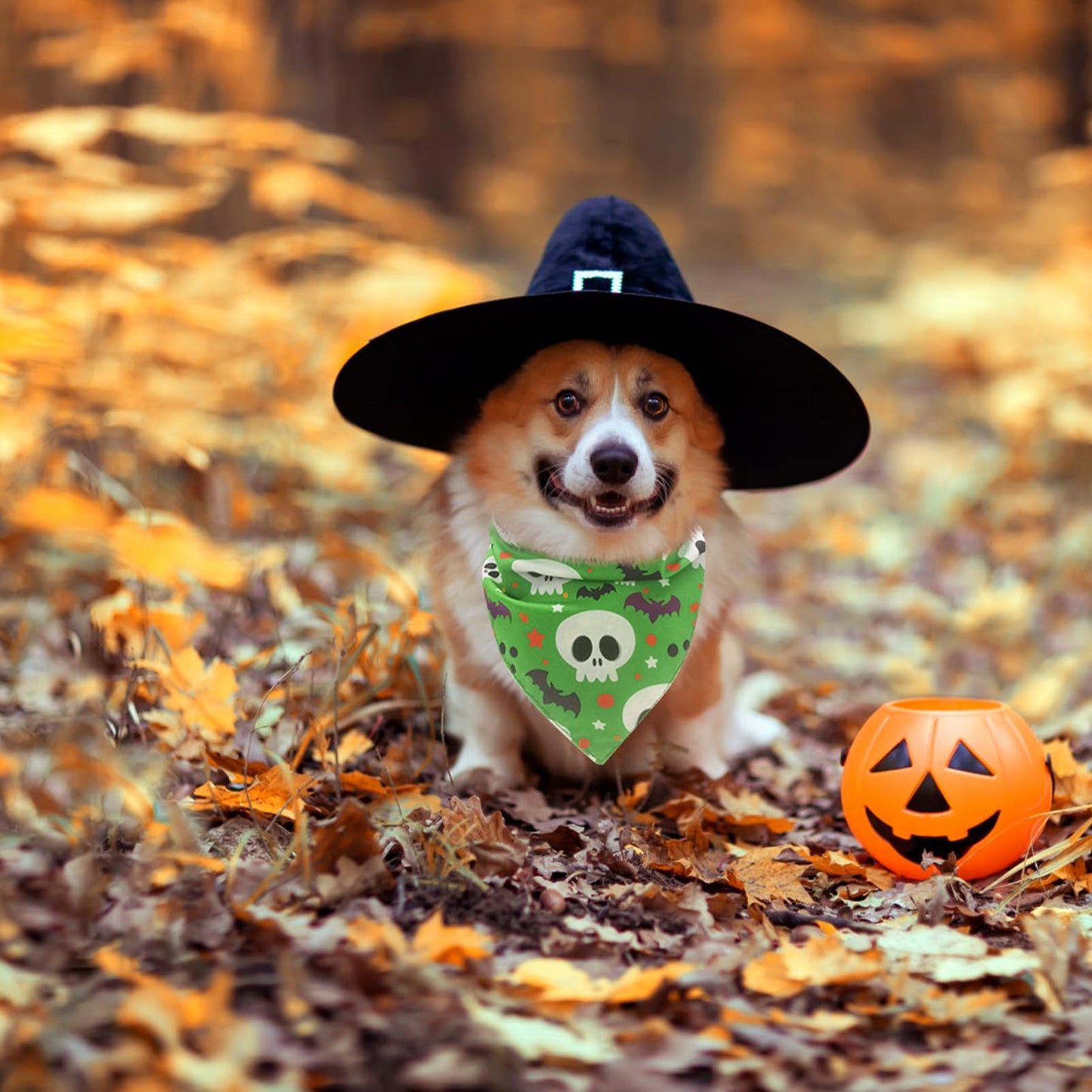 EXPAWLORER Halloween Dog Bandanas - 4 Pack Reversible Holiday Dog Bandanas Costume Boy and Girl, Soft Triangle Scarfs Bibs, Festival Pet Bandanas Outfit Gift for Puppies Small Medium Large Dogs, XL