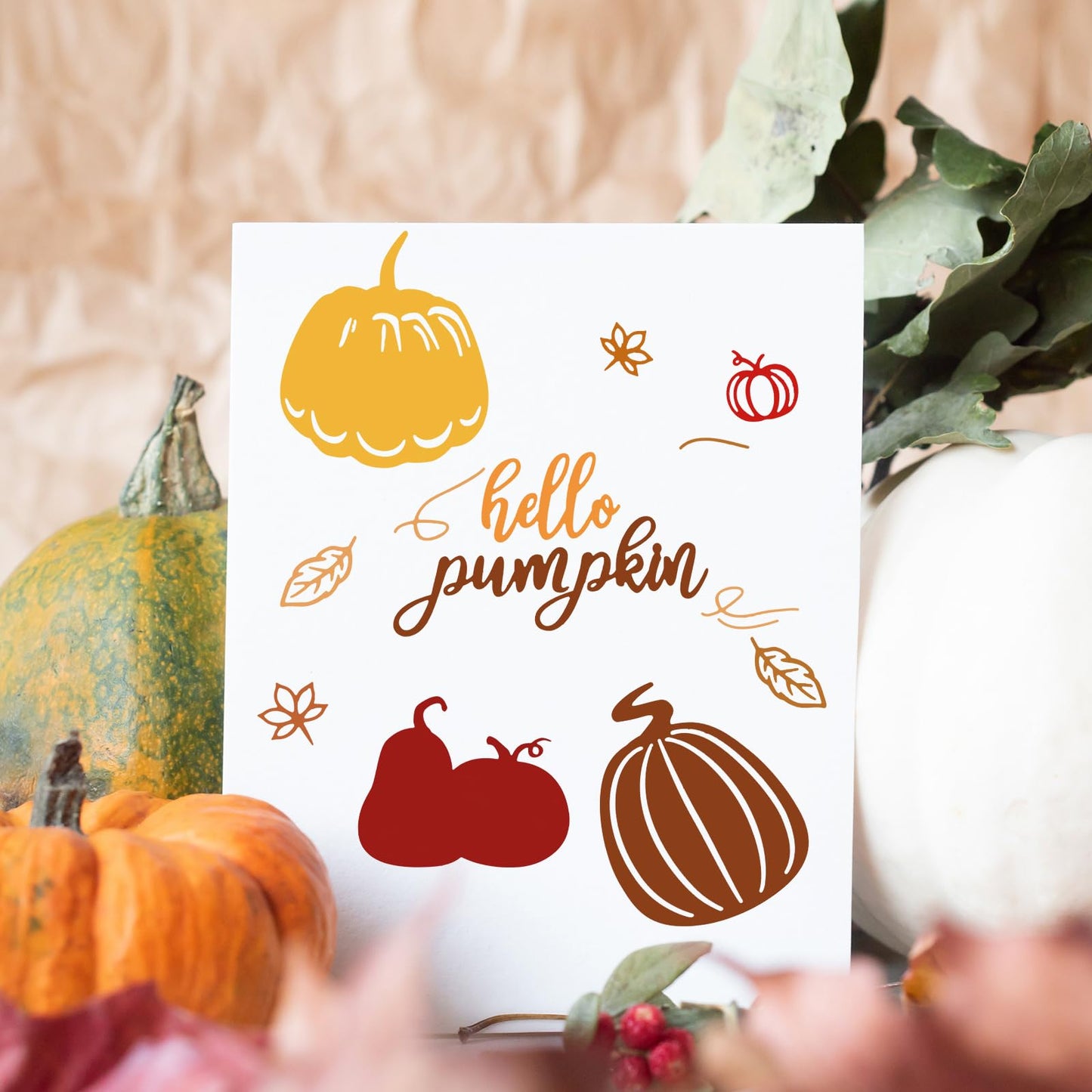 Lasnten Fall Pumpkin Metal Cutting Dies for Card Making Thanksgiving Metal Cutting Dies Happy Fall Yall Hello Words Die Cuts DIY Scrapbooking for Autumn Thanksgiving Stamps Photo Album Card Crafts